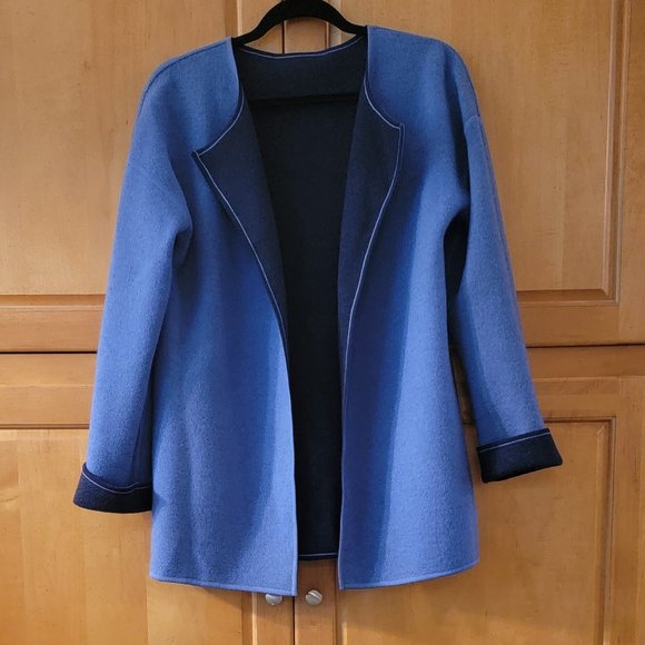 ** NWT ** Modern Soul Reversible Wool Open Front Cardigan/Jacket - Picture 4 of 9